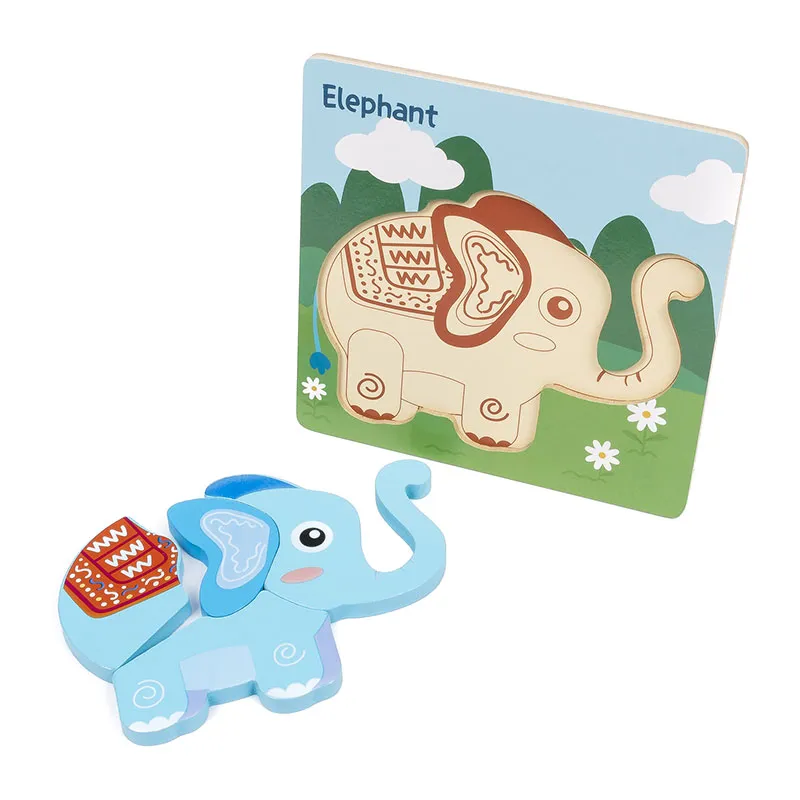 Mini Puzzle Eléphant 4pcs - 24m+-2
