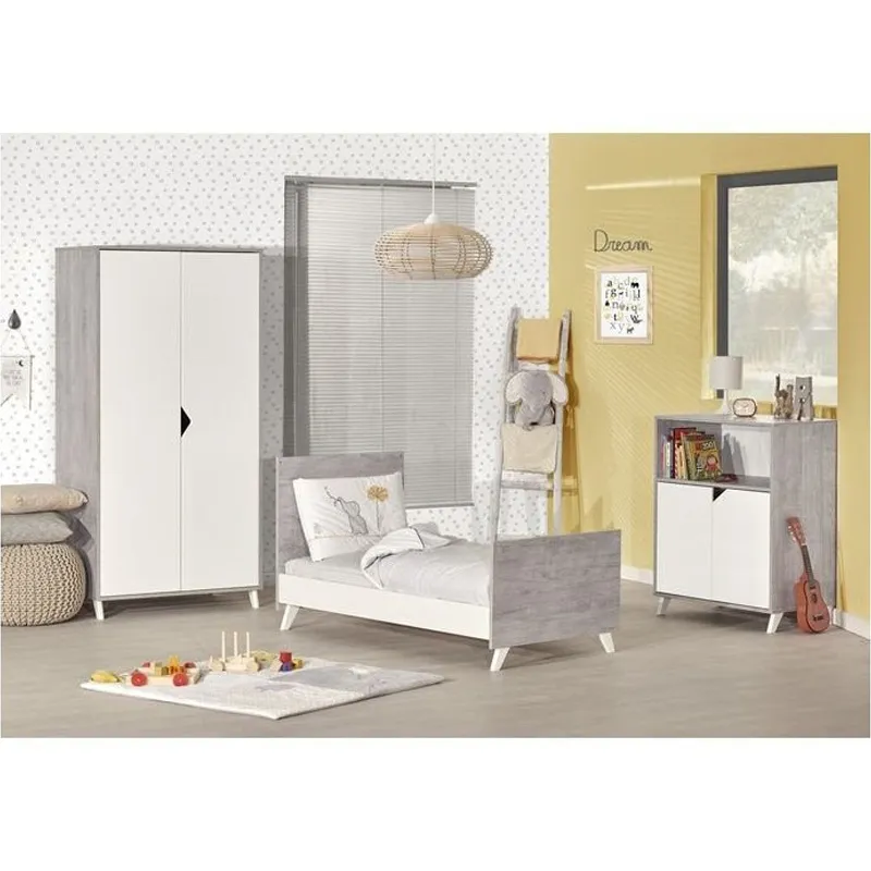 Lit évolutif Bois Scandi Gris - 70x140cm-7