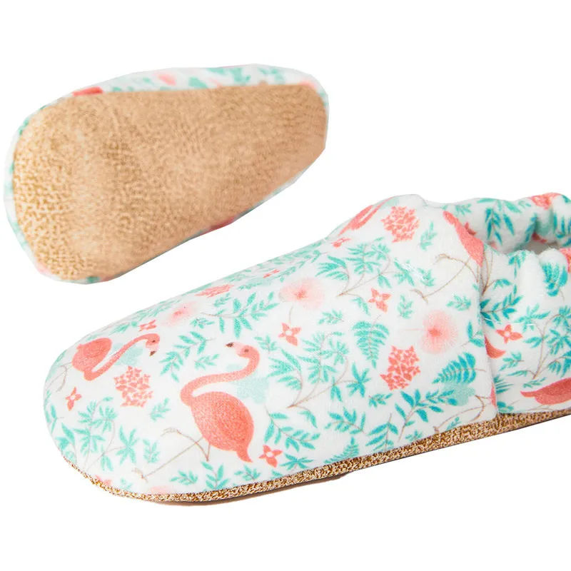 Chaussons Coton Flamant rose - Blanc/Bleu/Rose-4