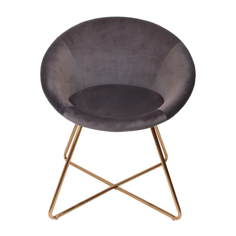 Fauteuil Karl velours Gris - 64x74cm-2