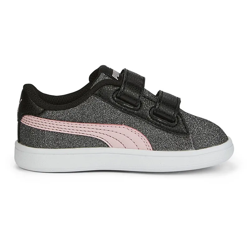 Baskets Bébé Smash V2 Glitz Puma - Noir/Rose-2