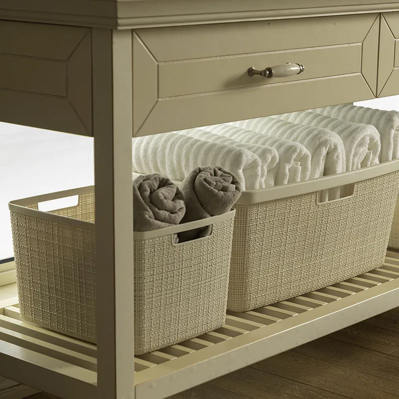 Corbeille à linge jute 70% recyclé Blanc - 46L-1