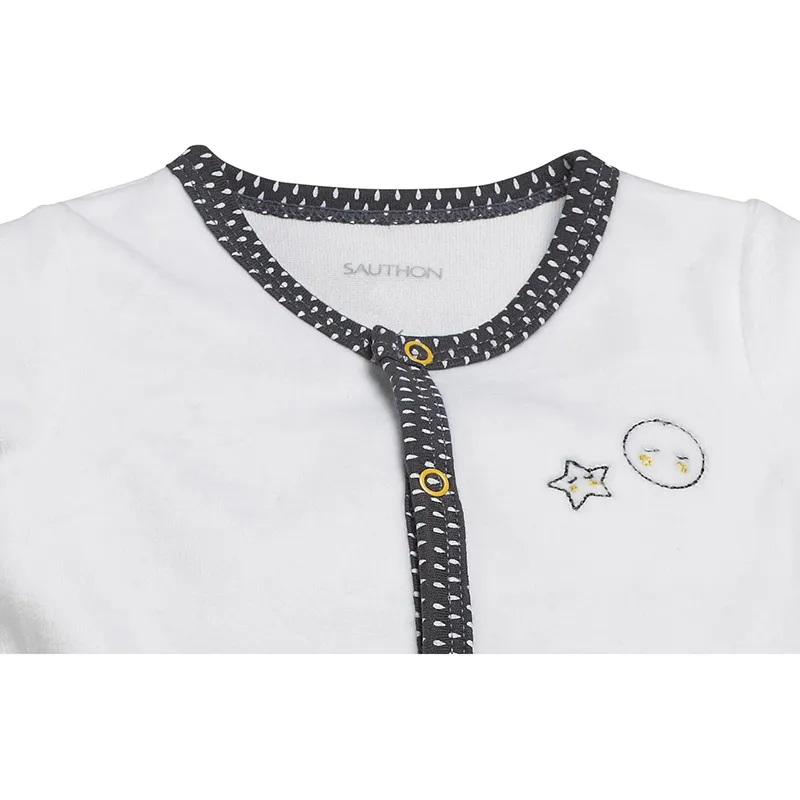 Pyjama velours blanc/gris Babyfan-1
