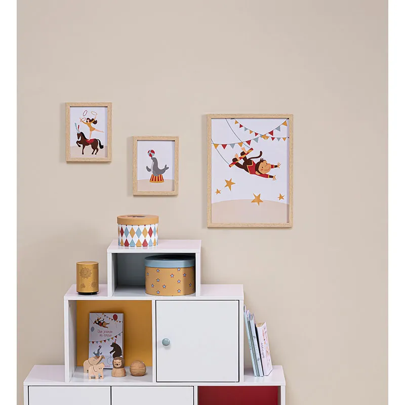 3 Cadres décoration Circus Beige - 30x1,5x40cm-6