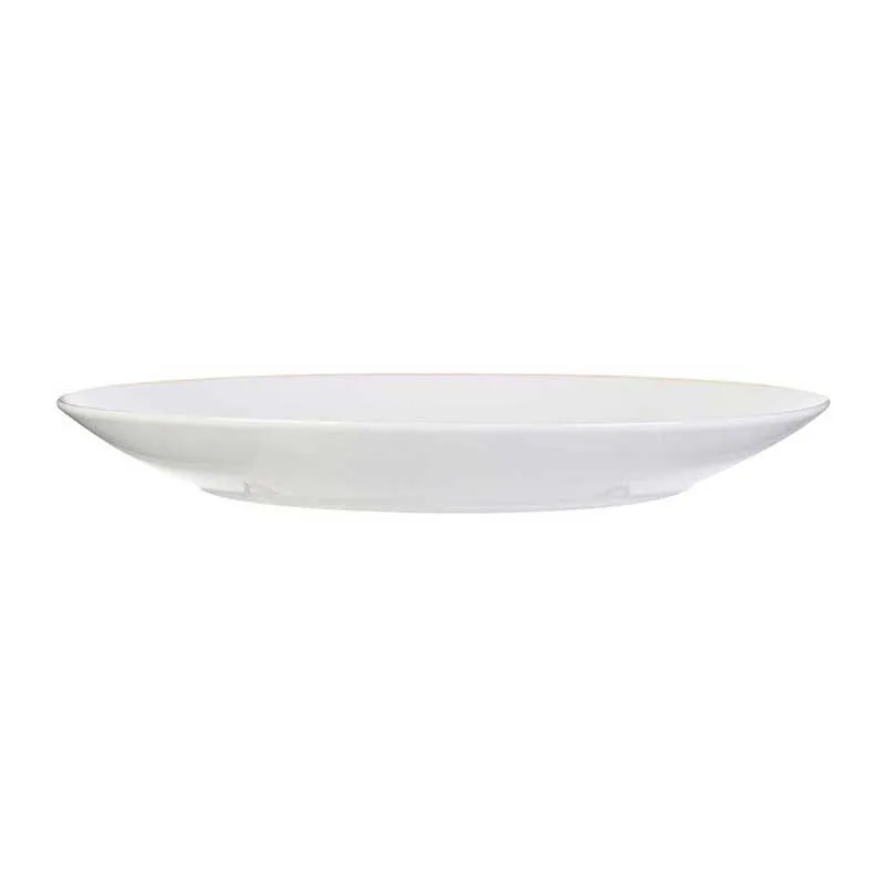 6 Assiettes liseré Blanc/Doré - Ø26cm-2