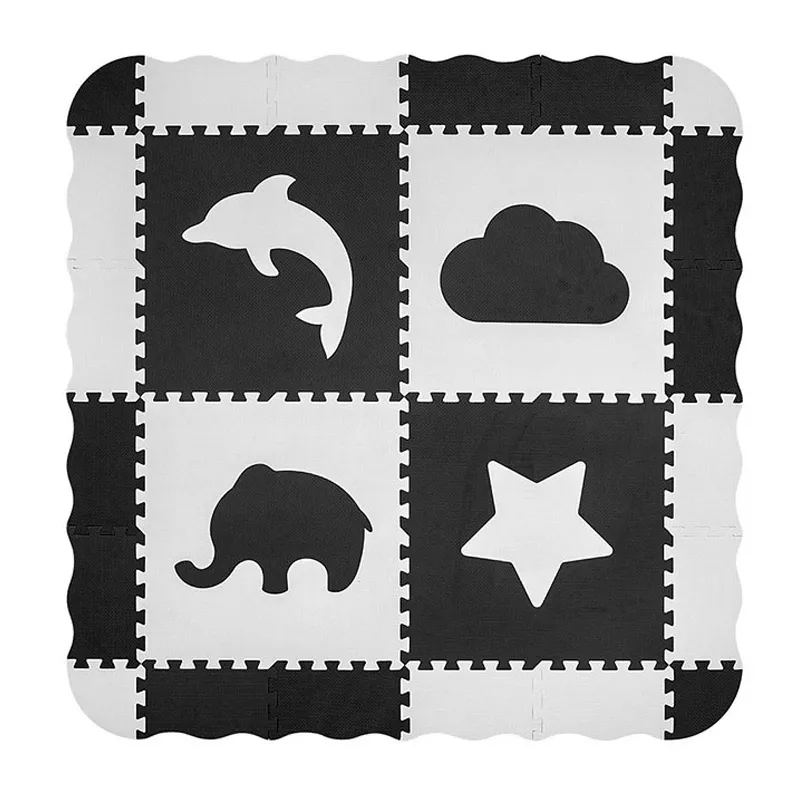 Tapis puzzle mousse Jolly 24pcs Animaux Gris - 10m+-0