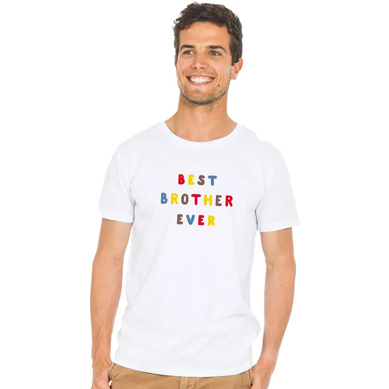 T-shirt Homme Best brother ever coloré BIO - Blanc-0