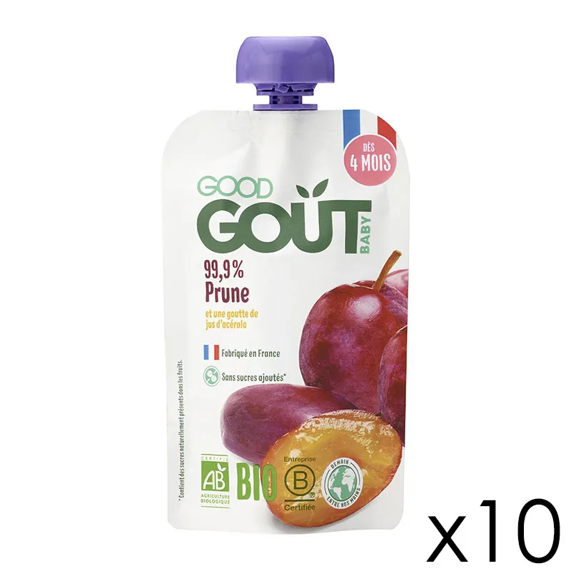 10x120g Gourdes Prune BIO - 4m+-0