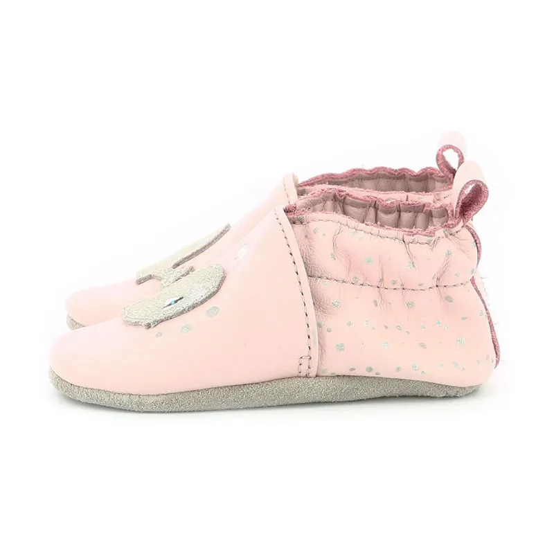 Chaussons cuir Soft Soles Baleine - Rose clair-3