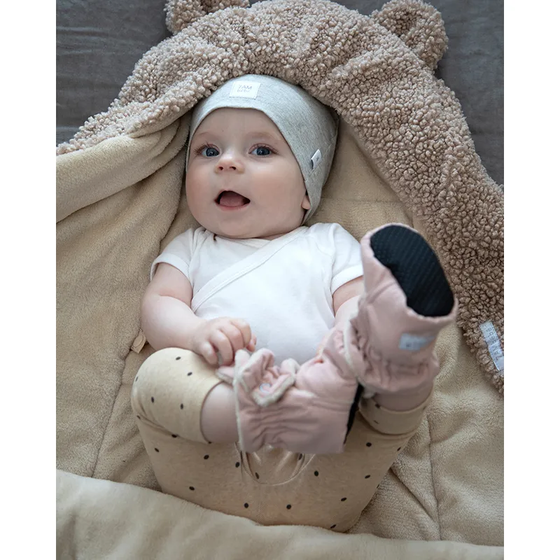 2 Bonnets Top Knot Hat Light Grey/Dark Grey - 0m+-8