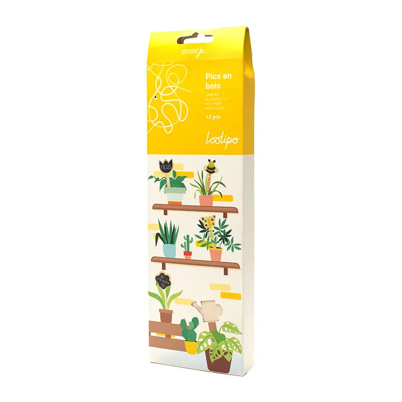 Pics à fleurs en bois à décorer Printemps 12pcs - 3+-3