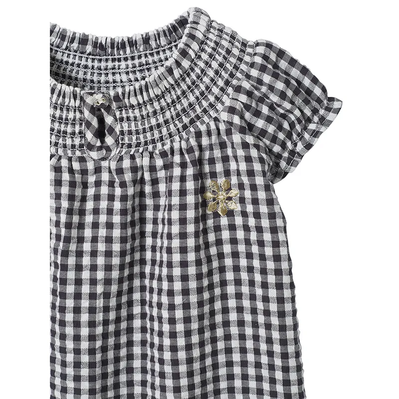 Robe Vichy Coton - Gris-2
