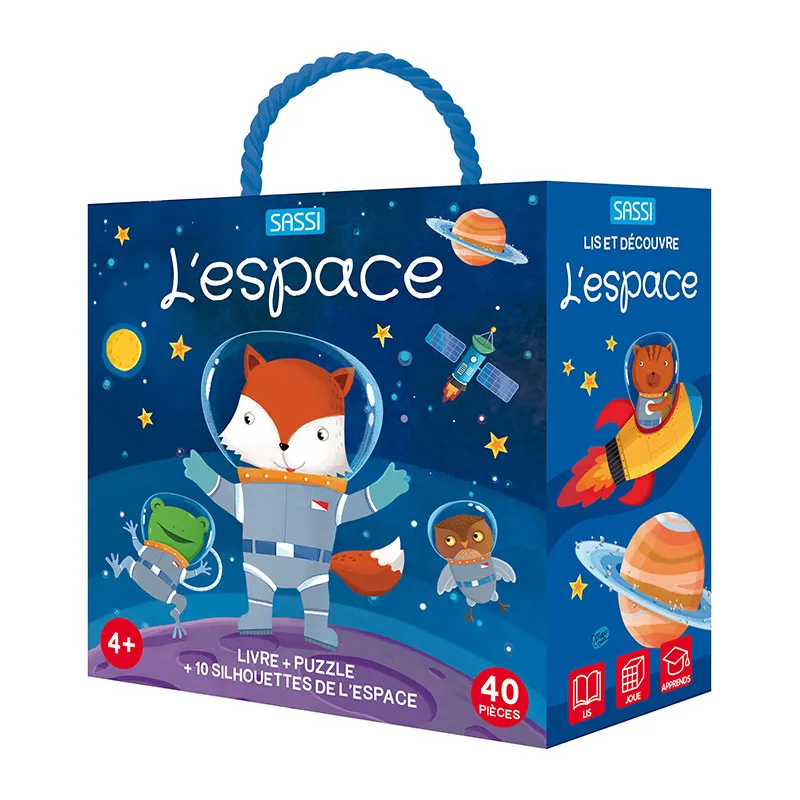 Livre + puzzle + 10 figures L'espace - 4+-0