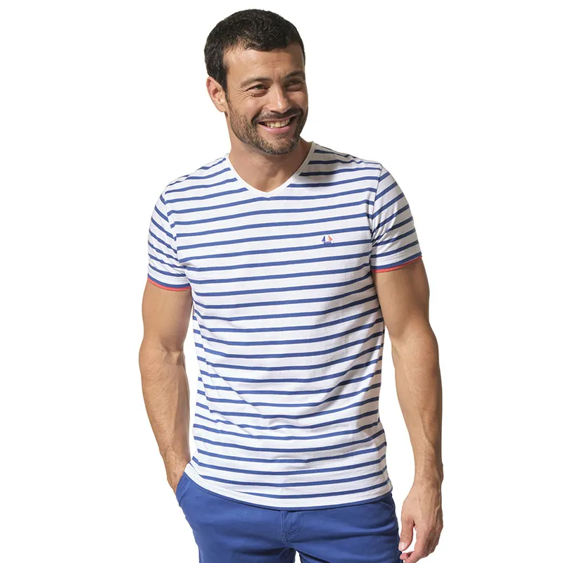 T-shirt rayé à MC  homme Lotso - Blanc/Bugatti-0