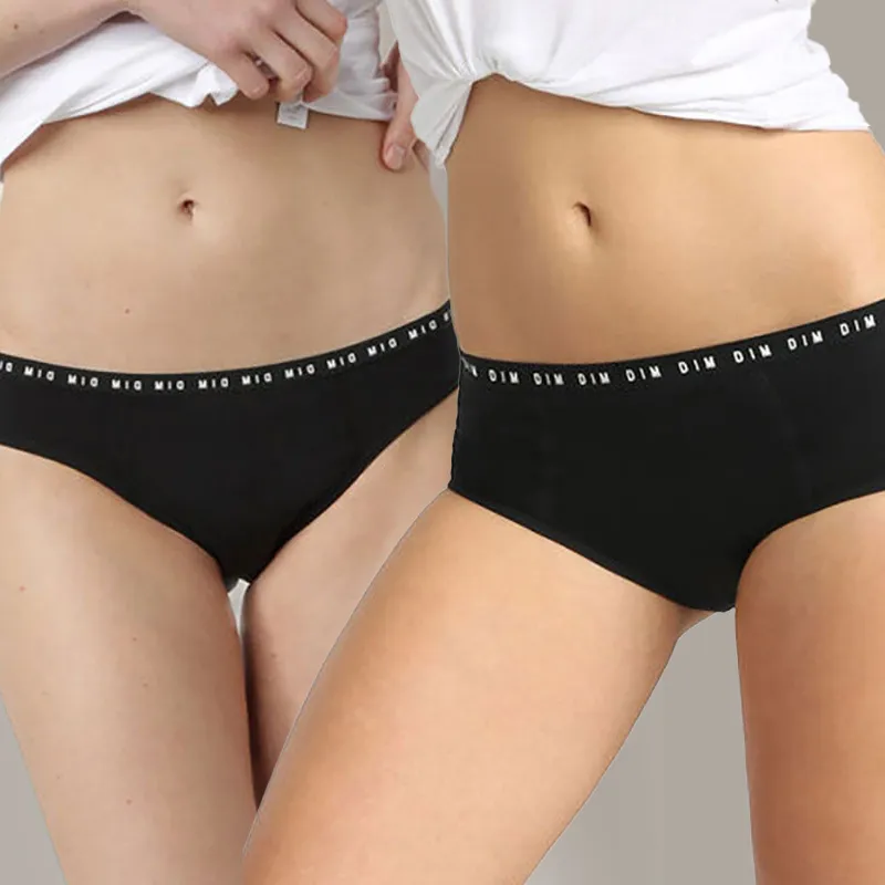 Culotte + Shorty menstru. Flux abondant BIO - Noir-0