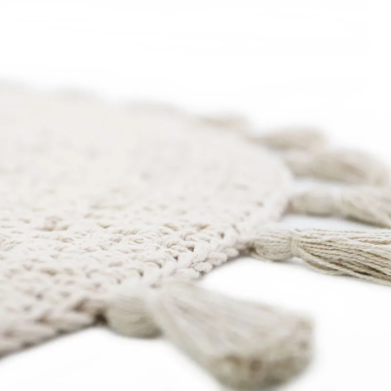 Tapis crochet Coton Nila Ecru - ø120cm-1