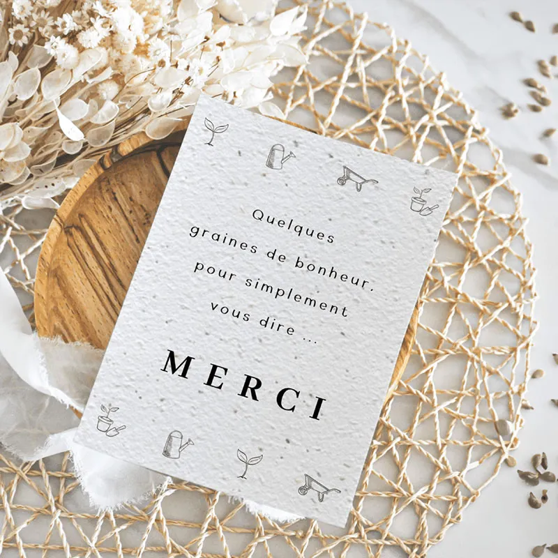Cartes à planter Merci - 5pcs-2