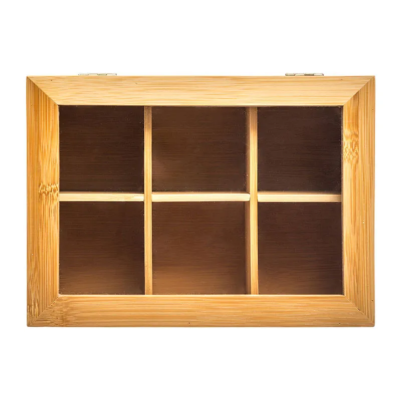 Boîte thé 6 compartiments Bambou - 22x16x8,7cm-1