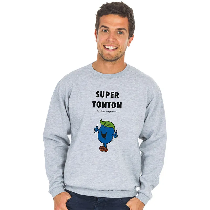 Sweat Homme Super tonton 3 - Gris Chiné-0
