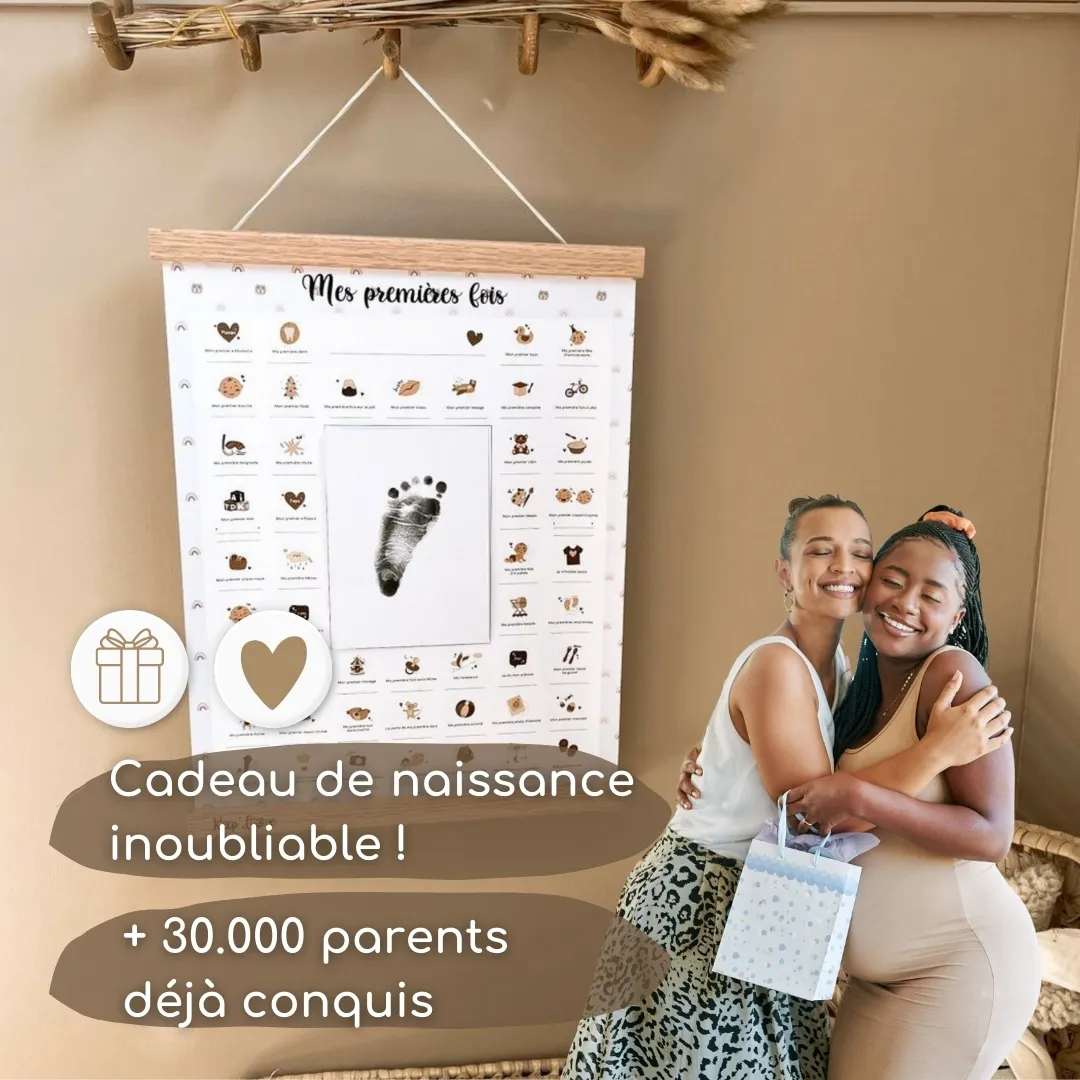 Affiche Mes Premières Fois + Kit d'empreintes + Tampon + Baguette de suspension - Ourson-4