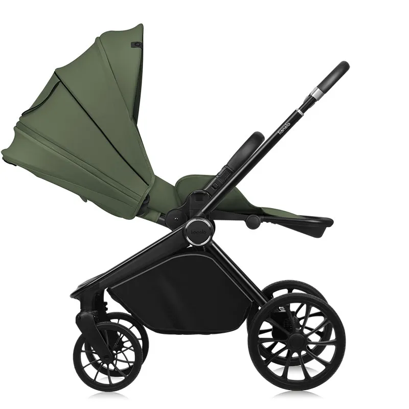 Duo Poussette Mika Plus + Nacelle Green Olive - 0m+-4