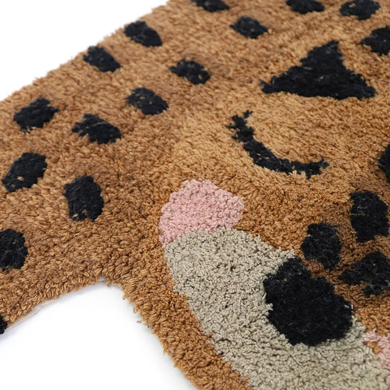 Tapis Coton Little Cheetah Brun - 65x120cm-5
