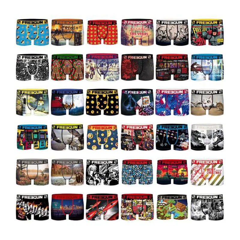 12 Boxers Garçon Motifs Freegun - Aléatoire-0