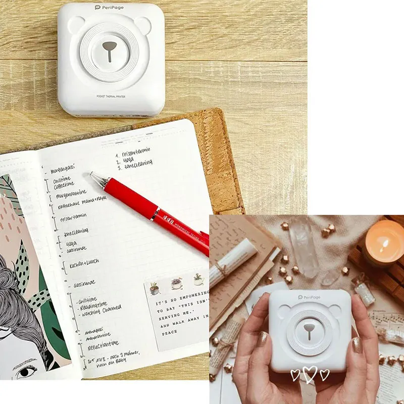 Mini imprimante sans fil thermique A6 Peripage - Blanc-5