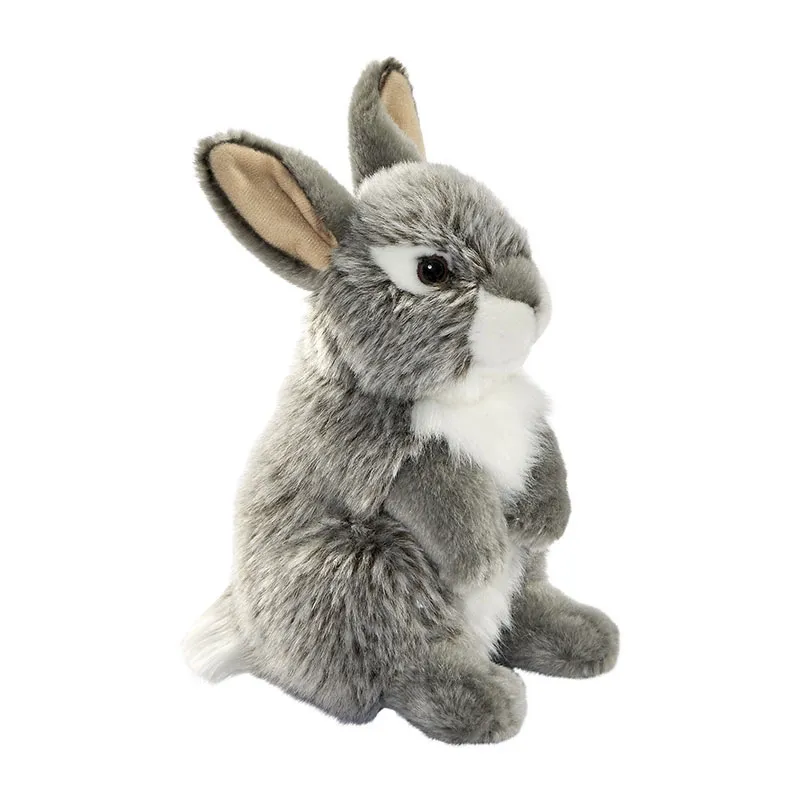 Peluche Lapin gris assis Anima - 17cm-0