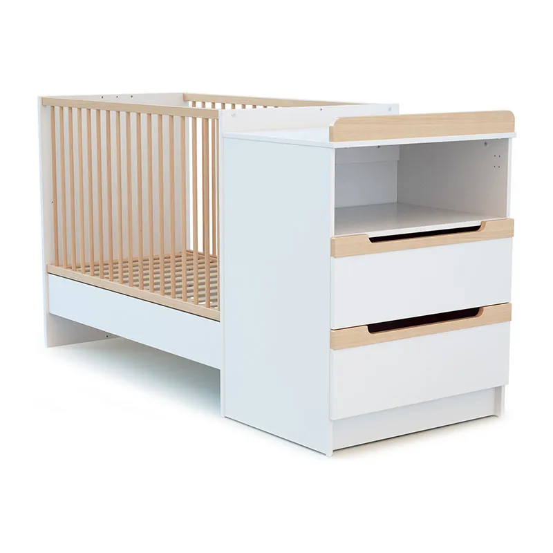 Chambre Évolutive Carroussel Blanc/Hêtre - 176x70x94cm-4