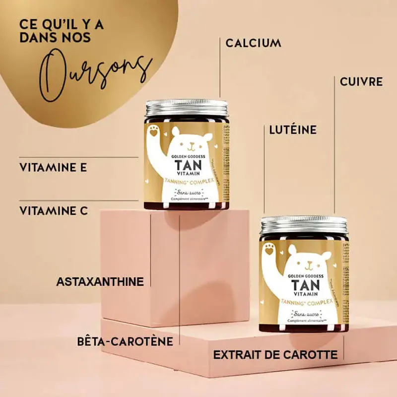Golden Goddess Tan Vitamin Pour le bronzage - 60 Gummies-1