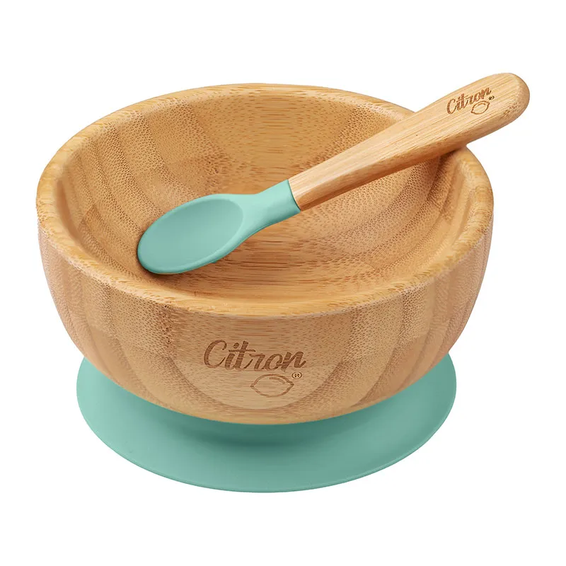 Bol en bambou ventouse Vert - ⌀13,7cm-0