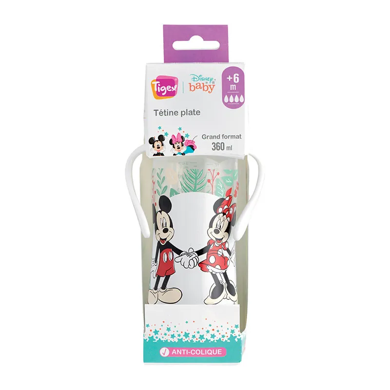 Biberon col large Autonomy+ anti-colique 360ml Mickey/Minnie - 6m+-1