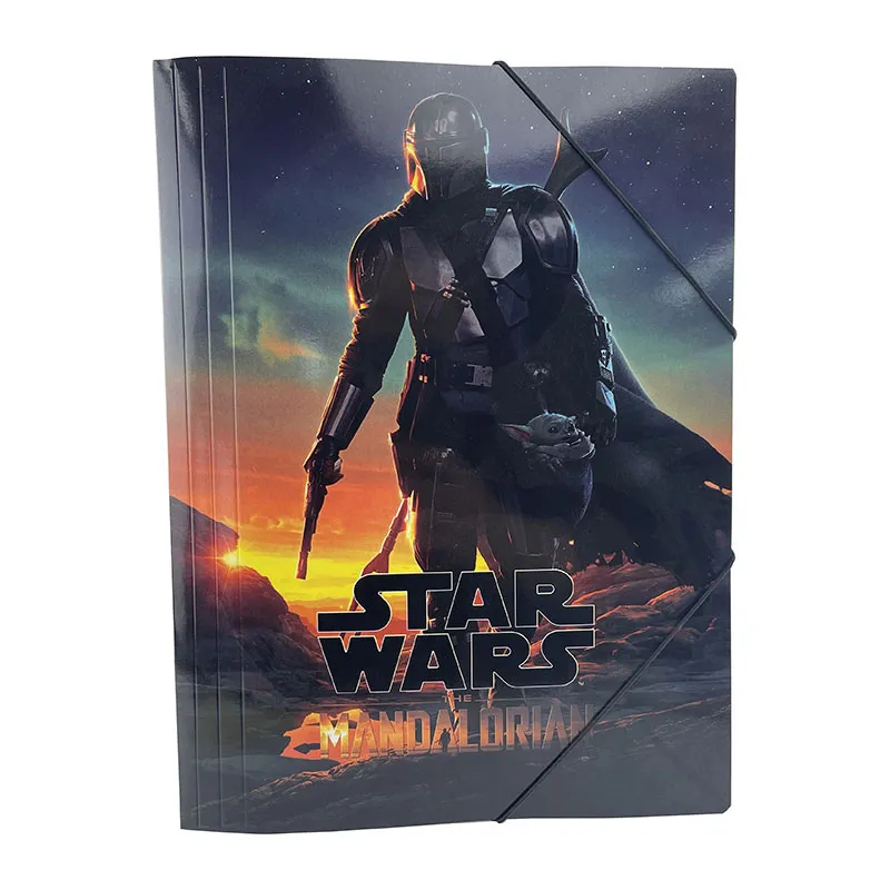 Chemise 3 rabats carton Star Wars / The Mandalorian Noir - 24x32cm-0