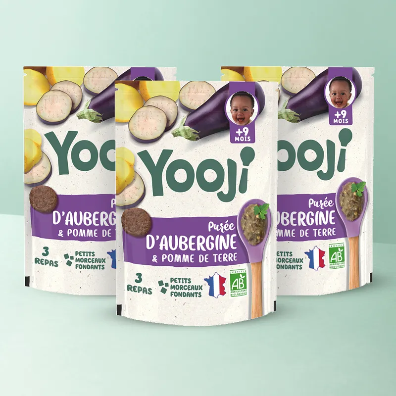 Purée légumes fondantes Aubergine BIO- Dès 8M - 9 repas - 3x480g-0