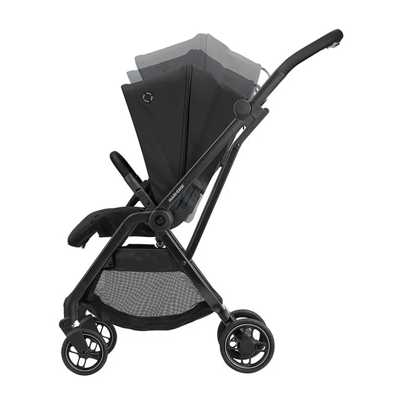 Trio Poussette Compacte Leona + Cosi Cabriofix + Nacelle Oria + Base Isofix + Adaptateurs Noir - 0m+-4