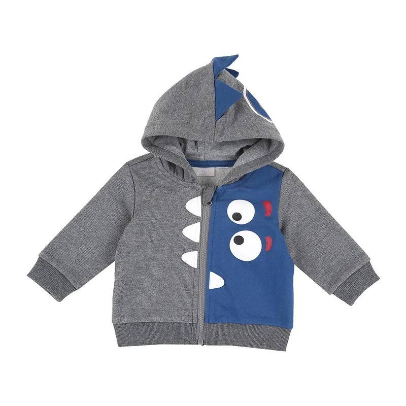 Veste zippée à capuche Monstre - Gris foncé/Bleu - CHICCO-0