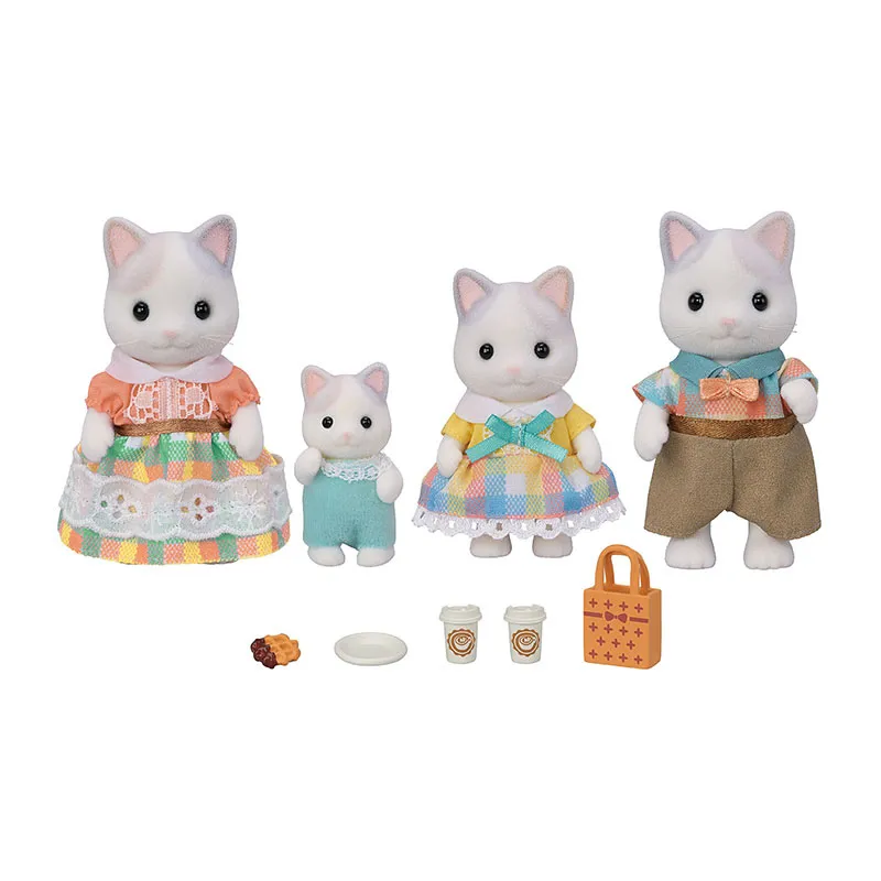 Famille chat latté & accessoires - 9pcs-0