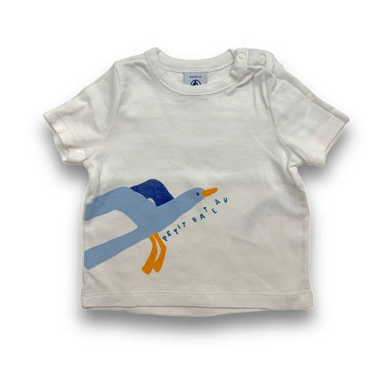 T-shirt - 6 mois - PETIT BATEAU - Blanc-0