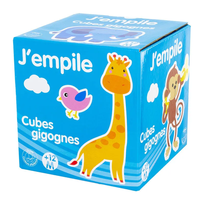 Cubes gigogne Animaux de la jungle + fig. 10pcs - 12m+-1