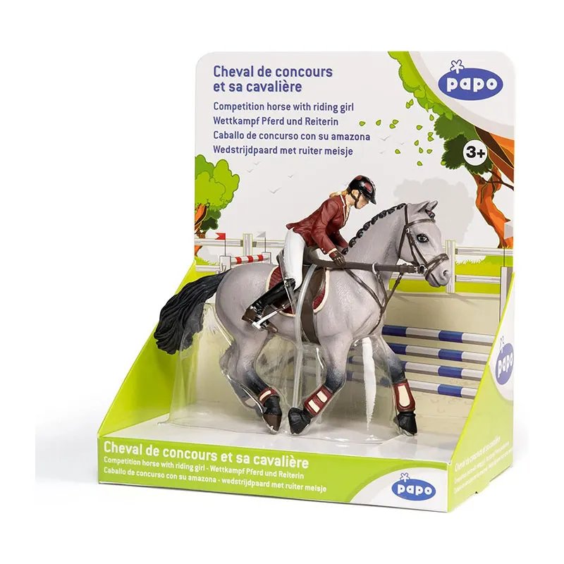Cheval de concours et sa cavalière - 16x19cm-4