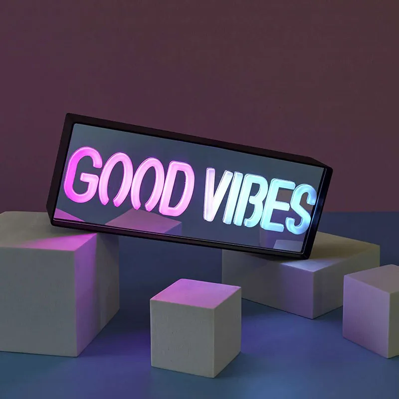 Lampe Lef effet Néon Good Vibes à piles - 22x4x4cm-1