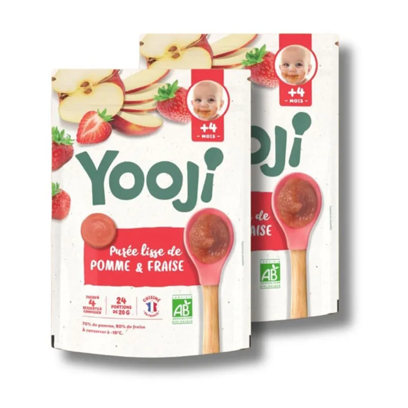 2x300g Purée lisse pomme et fraise BIO - 4m+-0