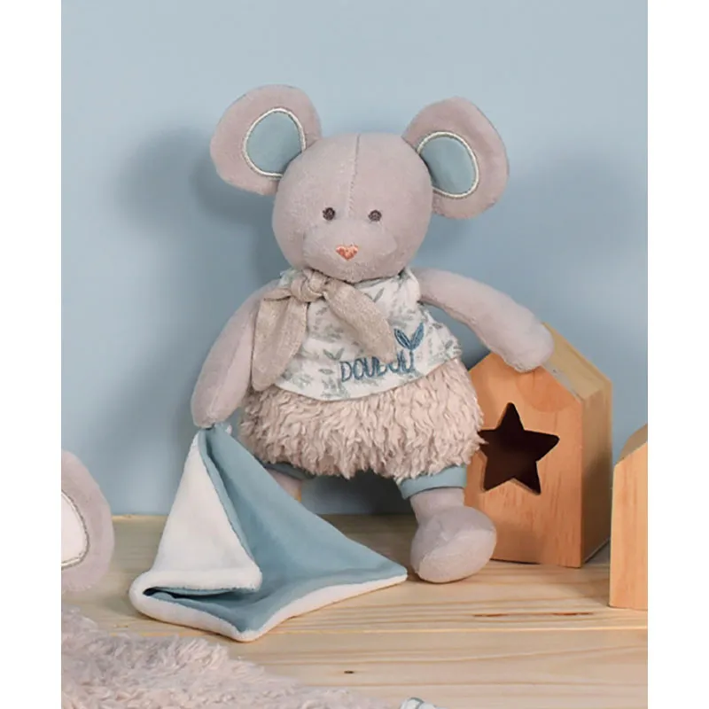 Doudou mouchoir Botanic Bio Souris Vert - 22cm-3