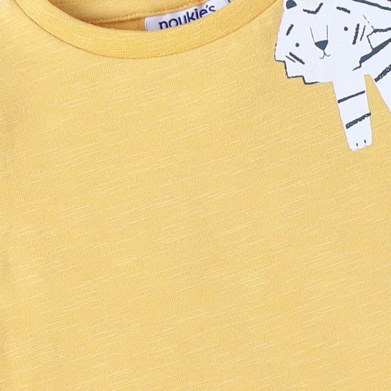 T-shirt MC Tigre Graphique - Jaune-3