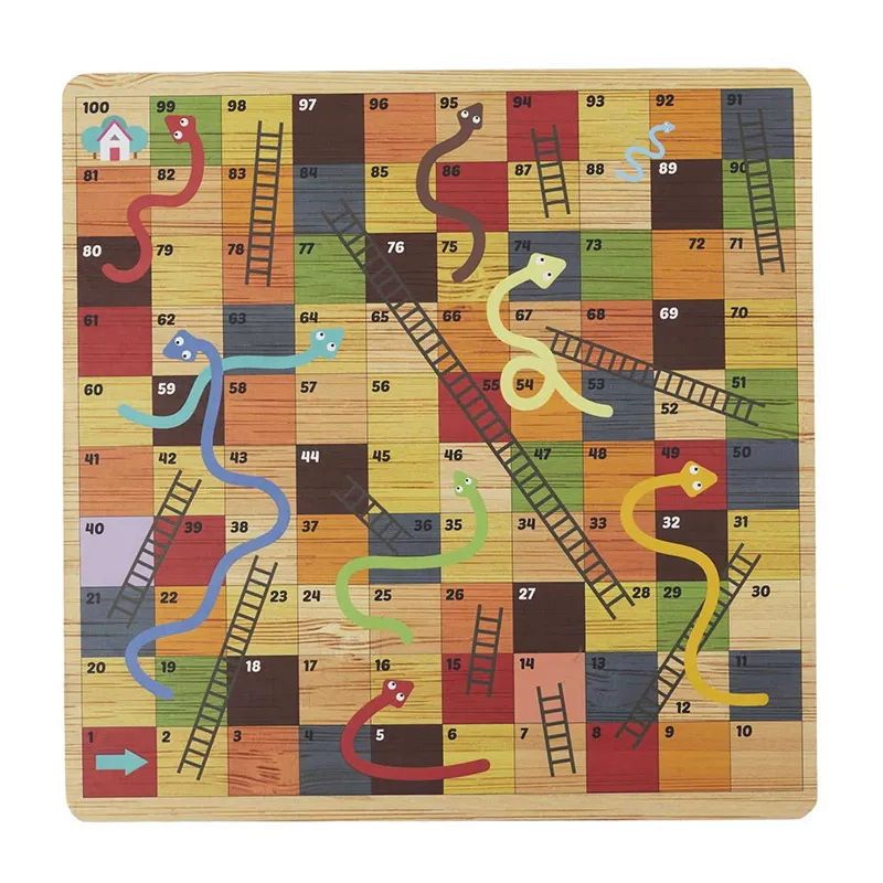 Coffret Jeux de société Bois 10en1 - 33x33x15,5cm-5
