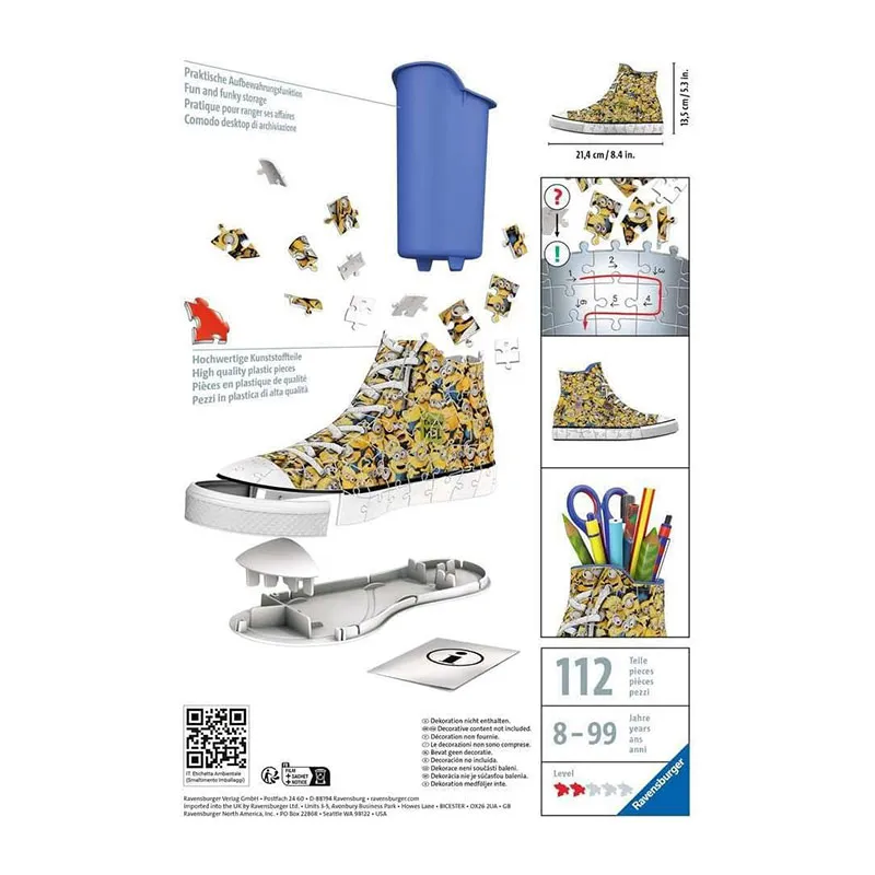 Puzzle 3D Sneaker Minions 108pcs - 8+-2