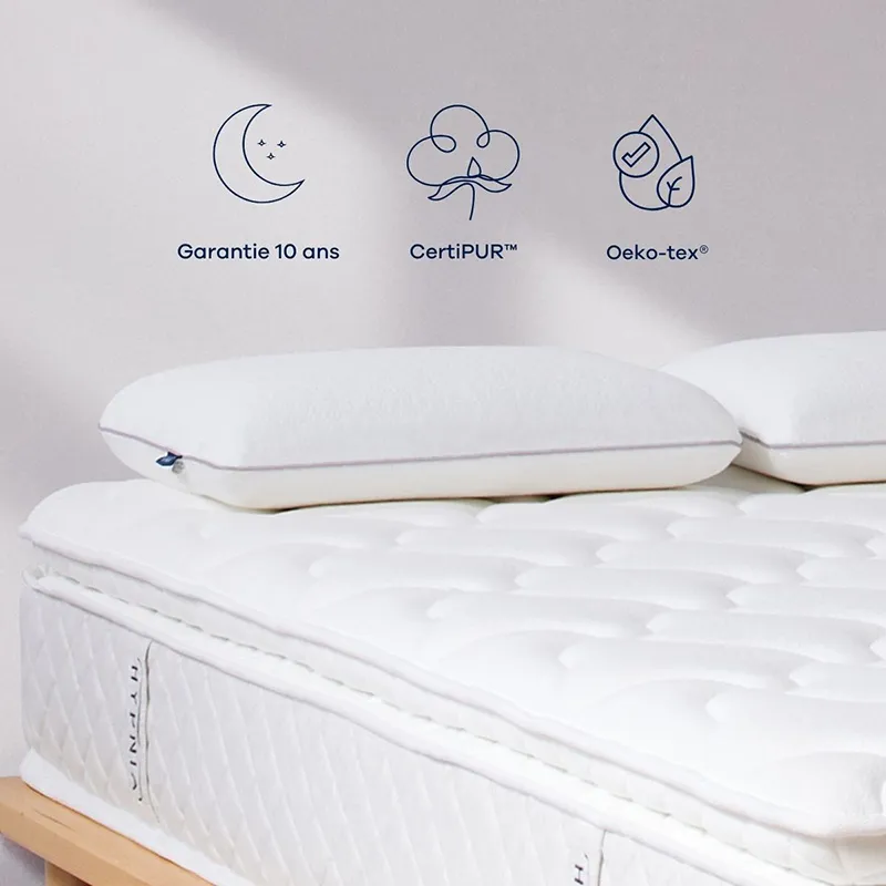 Matelas Bien-être Suprême + sommier Blanc-4