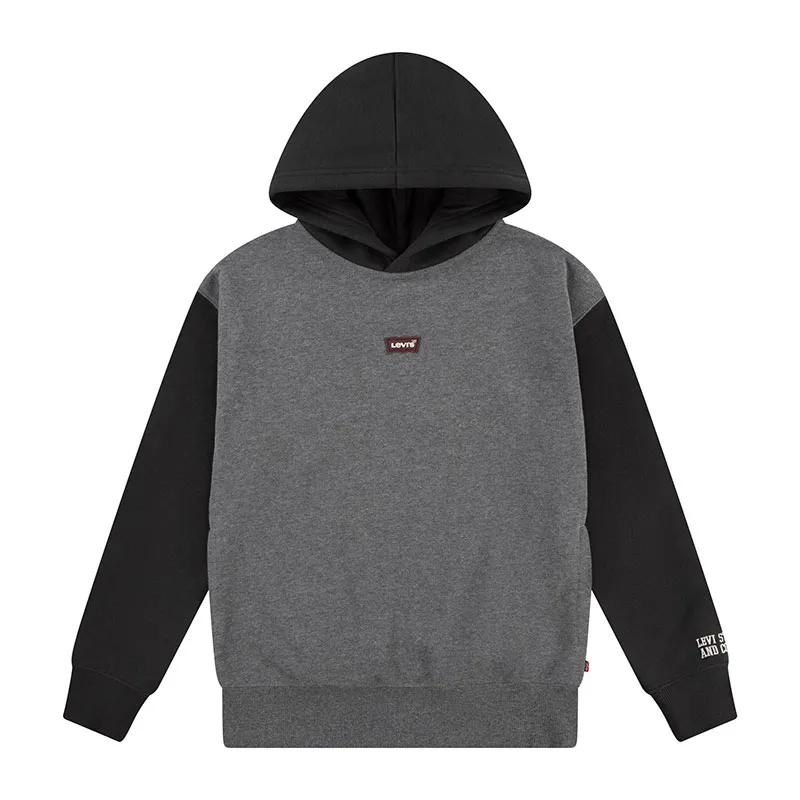 Hoodie Relaxed Fit Colorblock Junior - Charcoal heather-1