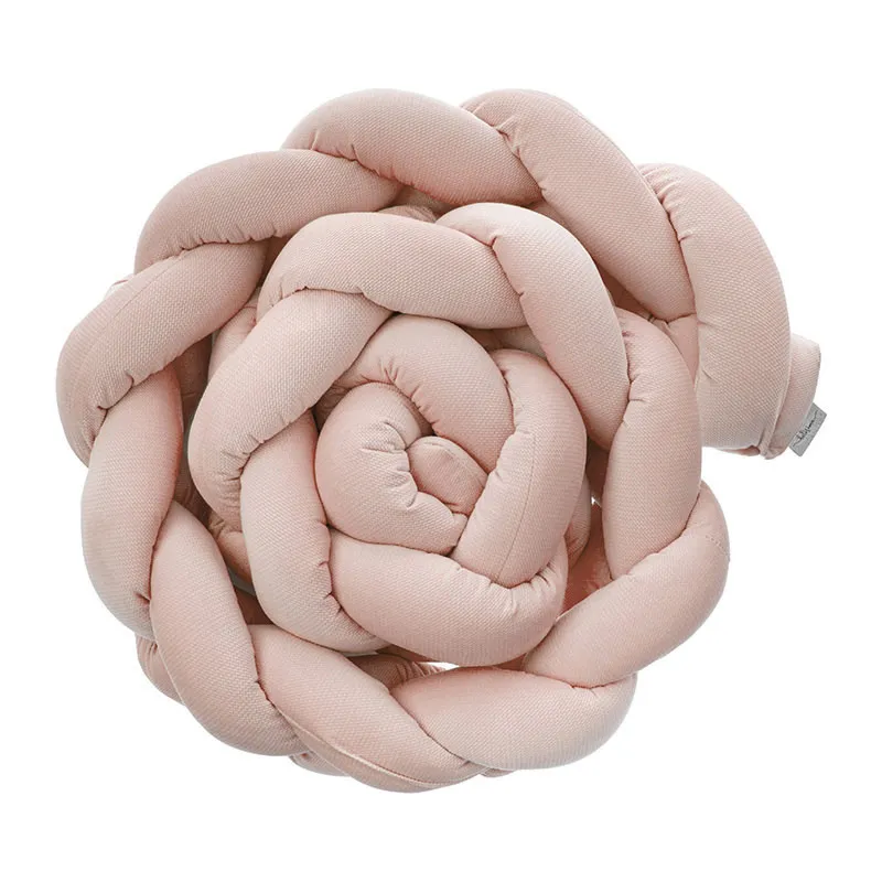 Tour de lit tressé velours Vieux rose - 230cm-0